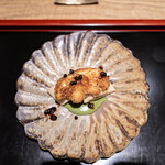 室町 和久傳 - 焼き筍と鯛白子フライ