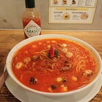 スパゲッティー専科 はらっぱ - 小柱と蛸の辛口トマトソース（生麺）
