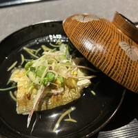 菜花むら - 鮎にしっかりし塩焼きして、茗荷などのとマリアージュもちょうど良い塩梅　出汁の香りがとてもよい