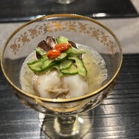 菜花むら - 鳥貝と山芋豆腐　鳥貝もコリコリで新鮮