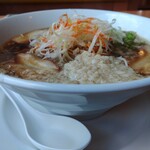 幸楽苑 - 郡山ブラックラーメン+背脂＆ネギ