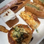 ベーカリー ショパン - 料理写真:買ったパン。ガーリックフランス、チーズしそちくわ、など