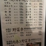 鳥海山 - 焼き鳥メニュー