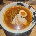AFURI辛紅 新宿サブナード - 柚子辛紅らーめん（ネギ抜き）1,390円　山椒手もみ麺150円