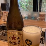 焼肉名匠 山牛 - サッポロラガー赤星 中瓶