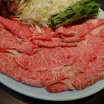 佐原 千与福 - 特別大盛りの特選神戸牛のしゃぶしゃぶ用肉