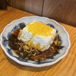 あかぎ - 焼きとうもろこし豆腐 黄身の低温調理すりおろし、鰹だし醤油餡掛け