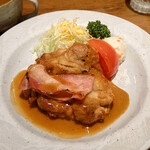 洋食工房 陶花 - 若鶏のソテー・バター醤油ベーコン添えランチ（カップスープ・ライス又はパン付）