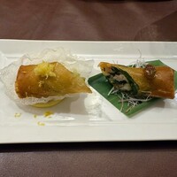 中国料理 天廣堂 - 日本中国料理協会千葉県支部主催2025「ご当地ハルマキ」コンテスト金賞受賞【春香る鯵のなめろう春巻(右)】同銀賞受賞【檸檬鶏春巻】