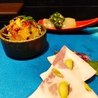 鉄板焼さわふじ - 前菜三点盛り合わせ