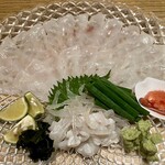 楽食 みつ家 - 天然トラフグ刺し