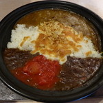 味かね食堂 - キーマカレーとビーフカレーのあいがけ...