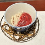 割烹 清風 - もち麦の麺とビーツ