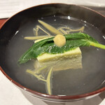 割烹 清風 - 枝豆しんじょとじゅんさいのお椀