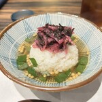 割烹 清風 - 柴漬けの茶漬け、エゴマの葉