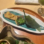 銀座 しのはら - 鱸木の芽焼き　粟麩田楽　鱧笹寿司