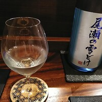 SHARI赤坂 / 鉄板焼みたき赤坂 - 鱧の相棒は尾瀬の雪どけにしました。若干甘めなところが邪魔な感じもしましたがあとに残るものはないのですごく良かったです。