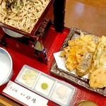 砂場 - 天ざる 1,650円 大盛り変更（2段→3段）165円