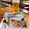 清流茶屋 - 鮎刺身＆あまごの塩焼き＆生ビール