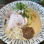 らぁめん銀波露 - 肉みそ豚しゃぶ冷やし坦々麺(少なめ)