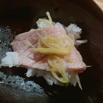 温石 - ネギマを追加。杉山氏がそっと置いてくれました（＾◇＾）