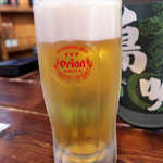 鳥ごや 月光 - 生はオリオン（￥620）！ 仙台で飲めるところは限られるだけに、これは嬉しい