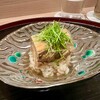 四ッ谷 みね村 - あん肝餡掛け。崩してシャリと混ぜて食べます。あん肝は北海道は余市から。