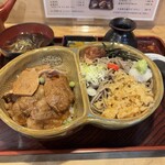 みなとや - アベック丼（冷やしたぬき大盛＆豚丼）