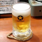 温鮮酒場 ちょんまげ - サッポロ黒ラベル生ビール