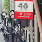 家系総本山 吉村家 - 店前に待機時間表があります。