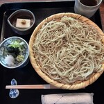 御手打ちそば やま本 - ざる蕎麦と胡麻豆腐、蕗の薹味噌