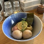 ヨコクラストアハウス - 味玉昆布水つけ麺ちょい肉増し醤油並
