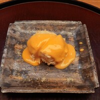 日本料理 太月 - 北海道ホタテの天ぷら、雲丹ダレ