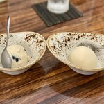 SATOブリアン - 黒豆きなこアイス／桃シャーベット