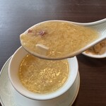 中国料理 藍海 - 玉子スープ、レンゲ上げ