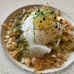 中国料理 藍海 - ヒラメのカルパッチョ仕立て、ヤマメの卵、カシューナッツ