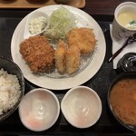 とんかつの和くら - 2種の海老とヒレカツ御膳