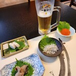 ぬりや - 生中とお通しもの