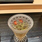寺子屋 すし匠 - 秋田のじゅんさい マイクロトマト 三杯酢
