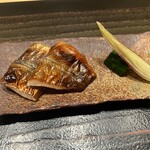寺子屋 すし匠 - めひかり粕漬焼き・胡瓜の漬物・茗荷の糠漬け