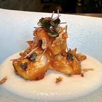 L'Agréable Esprit de GAMIN - 水茄子と梅肉トマト和えと新玉葱のポタージュ