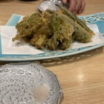手打ち蕎麦 柴田 - 別の日夜にいただいた山菜の天ぷら