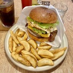 さくらバーガー - さくら満開おにたま+コーラゼロ+ポテト増量