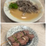 和風もつ料理 あらた - ⤴︎︎︎ 生せんまい   ⤵︎ ︎ ハート串焼き