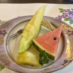 うなぎ 川松 - 食後のフルーツ