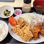 よしやす食堂 - ミックスザンギ定食