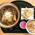 山形蕎麦　やま久 - 肉そば（冷）セット※数量限定