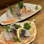 居酒屋おの - お刺身盛合せ、しめ鯖
