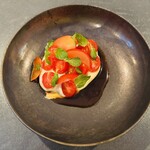 Oil  - 自家製マスカルポーネとチェリートマトとピーチ