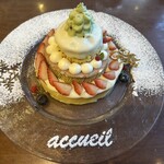 カフェ アクイーユ - 2024年12月　クリスマスパンケーキ 〜silver snow〜